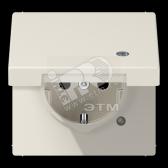 Розетка штепсельная SCHUKO 16A 250V с откидной крышкой на возвратной пружине и индикацией напряжения слоновая кость - артикул LS520KLKO
