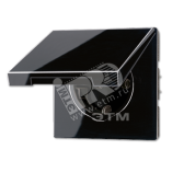 Розетка штепсельная SCHUKO 16A 250V с откидной крышкой черная - артикул LS520KLSW