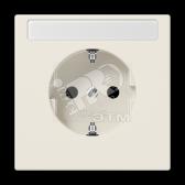 Розетка штепсельная SCHUKO 16A 250V с полем для надписи слоновая кость - артикул LS521NA
