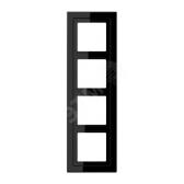 Рамка 4-я для горизонтальной/вертикальной установки  Серия- LS-Design  Материал- дуропласт  Цвет- черный - артикул LSD984SW
