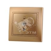 Мира Розетка компьютерная металлик золото с вставкой - артикул 701-1313-139