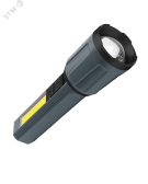 Фонарь аккумуляторный ручной 3Вт LED+5Вт COB LED zoom-линза Li-ion 18650 1200мА.ч корпус ABS-пластик индикатор уровня заряда USB-шнур в комплекте КОСМОС KOC124Lit - артикул KOC124Lit