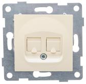 Розетка компьютерная и телефонная RJ45, RJ12 Ugra, механизм, бежевый - GUSI Electric, артикул С11КТ-003