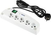 Фильтр сетевой VEKTOR Z, 4 роз. c/з, + 1 роз б/з,  1,8м (3,5кВт, 16А), белый (3626) - артикул 3626