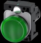 СВЕТОВОЙ ИНДИКАТОР КОМПАКТНЫЙ, 22MM, КРУГЛ., ПЛАСТИК, РАССЕИВАТЕЛЬ ЗЕЛЁНЫЙ МАТОВЫЙ, С ДЕРЖАТЕЛЕМ, НО - артикул 3SU1201-6AF40-1AA0