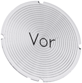 Маркер сменный для кнопок с подсветкой круглый молочного цвета с черной надписью маркировка vor - артикул 3SU1900-0AB71-0AF0