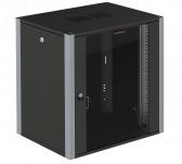 Шкаф телекоммуникационный настенный 19‘ 18U дверь стекло IP20, 600x350x852mm(ШхГхВ) цвет черный(RAL 9004/RAL7000) (WP 6318.910 (7855s)) - артикул WP 6318.910 (7855s)