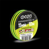 Изолента ФАZА TP-1510 15мм/10м 0.15мм (желт./зел.) (TP-1510-yg) - ФАZА, артикул TP-1510-yg