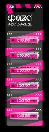 Элемент питания LR03 (AAA) ФАZА Super Alkaline блистер, 6 шт. (5002012) - артикул 5002012