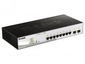 Коммутатор управляемый L2 PoE 8 портов 10/100/1000 Мб/с, 2хSFP DGS-1210-10P/FL1A - артикул DGS-1210-10P/FL1A
