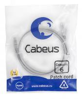 Патч-корд U/UTP, категория 6, 2xRJ45/8p8c, неэкранированный, серый, PVC, 1м - Cabeus, артикул 7267c