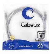 Патч-корд U/UTP, категория 6, 2xRJ45/8p8c, неэкранированный, серый, PVC, 2м - Cabeus, артикул 7268c