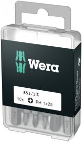 Набор бит 851/1 Z DIY 10 PH 1 вязкая твердость хвостовик 1/4 C 6.3 10 шт PH 1X25 мм с держателем-еврослот - артикул WE-072400