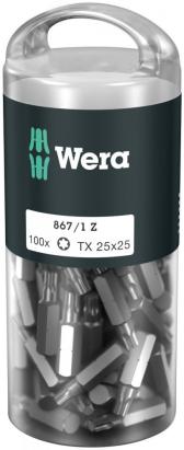 Набор бит 867/1 Z DIY 100 TORX 25 вязкая твердость хвостовик 1/4 C 6.3 TX 25X25 мм 100 шт с держателем-еврослот - артикул WE-072449