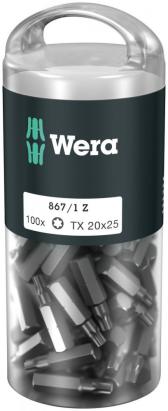 Набор бит 867/1 Z DIY 100 TORX 20 вязкая твердость хвостовик 1/4 C 6.3 TX 20X25 мм 100 шт с держателем-еврослот - артикул WE-072448