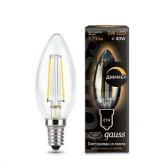 Лампа светодиодная филаментная Black Filament 5Вт свеча 2700К E14 диммир. Gauss 103801105-D - артикул 103801105-D