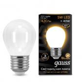 Лампа светодиодная филаментная Black Filament 5Вт шар 2700К E27 опал Gauss 105202105 - артикул 105202105