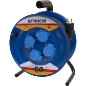 Удлинитель на катушке металл 4 гнезда с/з 3*2,5, 50м ,серия Professional, синий, Stekker (PRF01-41-50) - STEKKER, артикул PRF01-41-50