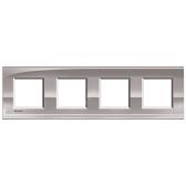 LivingLight Рамка прямоугольная 4 поста Никель (LNA4802M4NS) - артикул LNA4802M4NS