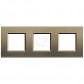 LivingLight Рамка прямоугольная 3 поста Коричневый шелк (LNA4802M3SQ) - артикул LNA4802M3SQ
