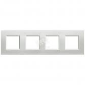 LivingLight Рамка прямоугольная 4 поста Серебро (LNA4802M4AG) - артикул LNA4802M4AG