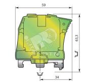 Клемма винтовая 35мм.кв. Земля ZS35 - артикул 1SNK516150R0000
