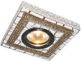 Светильник 1x50WxGU10 1xG5.3 встраиваемый D110xH30 отверстие D65 бело-золотой/crystal - артикул A5340PL-1WG