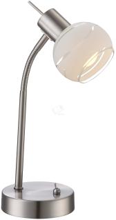 Светильник настольный 1xE14x4W L21.7хW1.2хH34 incl. 400lm LED никель матовый/стекло (54341-1T) - артикул 54341-1T