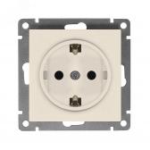 Розетка одноместная UNIVersal серия Афинас/з, с/у, 16А, 220В, слоновая кость (ivory) (еврослот) - артикул A0028-I