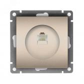 Розетка компьютерная одноместная UNIVersal серия Афина, с/у, 1А, RJ45, шампань (еврослот) - артикул A0051-Br