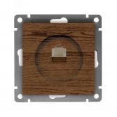 Розетка компьютерная одноместная UNIVersal серия Афина с/у, 1А, RJ45, венге (еврослот) - артикул A0051-V