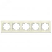 Рамка пятиместная горизонтальная UNIVersal серия Афина слоновая кость (ivory) - артикул A1042-I