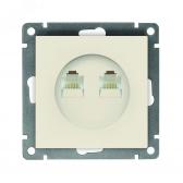 Розетка компьютерная двухместная UNIVersal серия Афина с/у, 1А, RJ45, слоновая кость (ivory) (еврослот) - артикул A1086-I