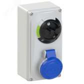 Розетка настенная 16A/230V/1P+N+E/IP44, с         выключателем и блокировкой - артикул 00-00014860