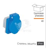 Розетка монтажная 2P+E 1x16 220-240V скрытая (31.01.310.0900) - артикул 31.01.310.0900