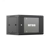 Шкаф настенный телекоммуникационный NTSS W 12U 600х600х635мм, 2 профиля 19, дверь стеклянная, боковые стенки съемные, задняя стенка, разобранный, черный RAL 9005 (NTSS-W12U6060GS-BL) - артикул NTSS-W12U6060GS-BL