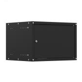 Шкаф настенный телекоммуникационный NTSS LIME 6U 550х600х370мм, 2 профиля 19, дверь сплошная металл, боковые стенки несъемные, разобранный, черный RAL 9005 (NTSS-WL6U5560FD-BL) - артикул NTSS-WL6U5560FD-BL