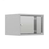 Шкаф настенный телекоммуникационный NTSS LIME 6U 550х600х370мм, 2 профиля 19, дверь стеклянная, боковые стенки несъемные, разобранный, серый RAL 7035 (NTSS-WL6U5560GS) - артикул NTSS-WL6U5560GS