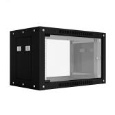 Шкаф настенный телекоммуникационный NTSS WS 12U 600х600х635мм, 2 профиля 19, дверь стеклянная, боковые стенки съемные, разобранный, черный RAL 9005 (NTSS-WSP12U6060GS-BL) - артикул NTSS-WSP12U6060GS-BL