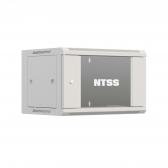 Шкаф настенный телекоммуникационный NTSS W 18U 600х600х964мм. 2 профиля 19. дверь стеклянная. боковые стенки съемные. задняя стенка. разобранный. серый RAL 7035 - артикул NTSS-W18U6060GS-2
