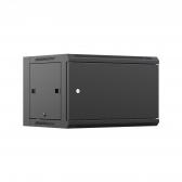 Шкаф настенный телекоммуникационный NTSS W 18U 600х600х964мм. 2 профиля 19. дверь сплошная металл. боковые стенки съемные. разобранный. черный RAL 9005 - артикул NTSS-W18U6060FD-2BL