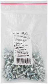 Винт DIN7985 М4х10 полукруглая головка оцинкованный (100 шт) (27701-0) - артикул 27701-0