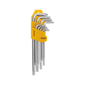 Набор ключей имбусовых Tamper-Torx 9 шт., ТТ10-ТТ50, закаленные, удлиненные, никель | KR-12-5221 | Kranz - Kranz, артикул KR-12-5221