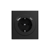 Розетка STRONG 1-ая с/з с/у з/ш 16А с USB A+C быстрой зарядки 5В/3А антрацит KRANZ - Kranz, артикул KR-78-0704-5