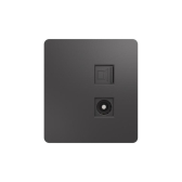 Розетка ROUND компьютерная RJ45 кат6 + TV с/у титан KRANZ - Kranz, артикул KR-78-0722-2