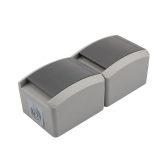 Блок вертикальный 2 розетки INDUSTRIAL IP54 с заземлением, о/у, серый | KR-78-0615 | Kranz - артикул KR-78-0615