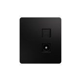 Розетка ROUND компьютерная RJ45 кат6 + TV с/у оникс KRANZ - артикул KR-78-0722-3