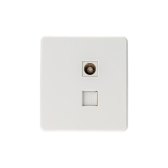 Розетка ROUND компьютерная RJ45 кат6 + TV с/у перламутр KRANZ - артикул KR-78-0722-1