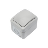 Переключатель проходной Mini OG IP54, о/у, серый | KR-78-0837 | Kranz - Kranz, артикул KR-78-0837
