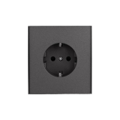 Розетка STRONG 1-ая с/з с/у, со шторками 16А графит | KR-78-0701-6 | Kranz - артикул KR-78-0701-6